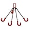 Hsi Four Leg Chain Slng, 3/4 in dia, 30ft L, Oblong Link to Foundry Hook, 91,700lb Lmt 10QOF3/4-30 - alternate 1